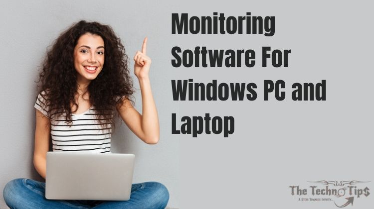 In this image girl smile and hold  laptop-Monitoring Software for Windows PC and Laptop-thetechnotips.com